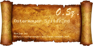 Ostermayer Szilárd névjegykártya